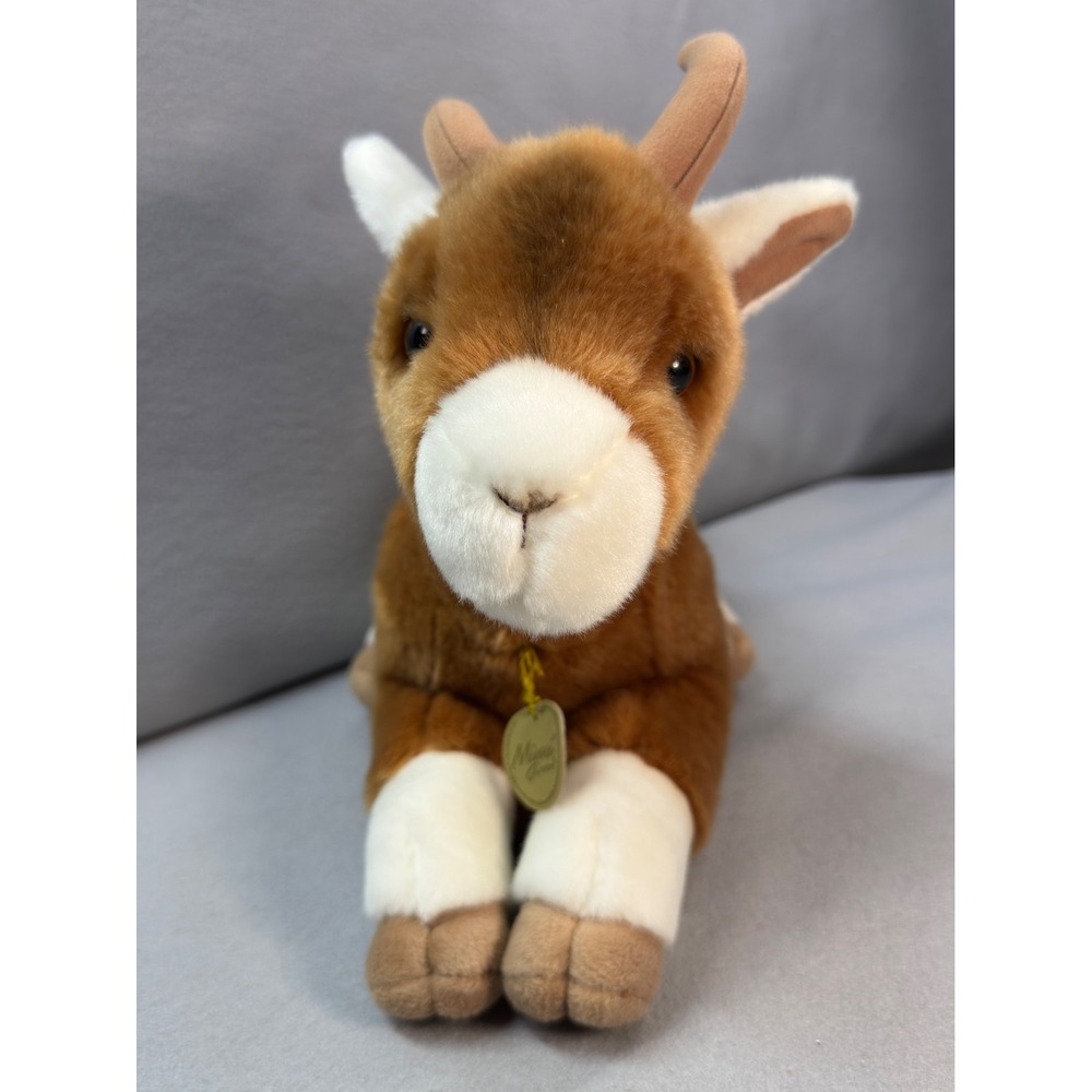 Aurora Miyoni Goat Plush Brown White 14" Farm‎ Animal Stuffed Toy W/ Tag